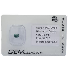 Diamante cuore verde ct - diamante, 1.08