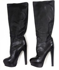 Stivali al ginocchio NANDO MUZI pelle italiana tacco alto pull on made in Italy platform