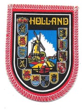 Holland Nederland vecchia toppa souvenir da viaggio stampata mulino a vento province crest