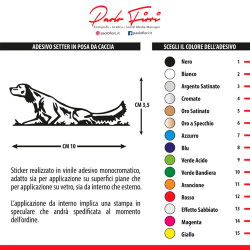 Adesivo cane setter posa - cane,