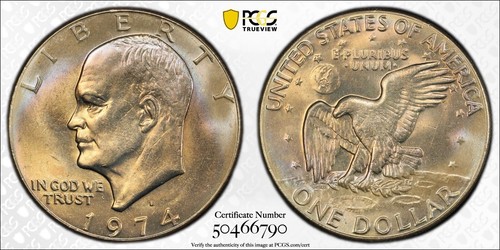 1974 eisenhower dollar 1 - dollar, $1