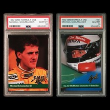 1992 Grid F1 Michael Schumacher ROOKIE Card Lot (2) PSA 10 GEM MINT #51 & #194