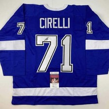 Maglia Hockey Autografata/Firmata Anthony Cirelli Tampa Bay Blu JSA COA