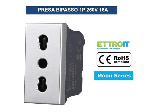 Presa 16a 250v bipasso - 2p+t,