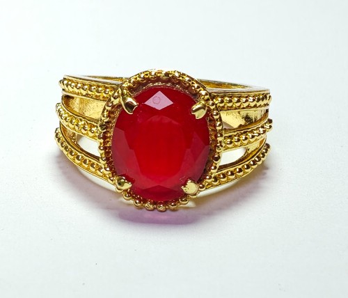 Anello regolabile ovale rosso - anello,