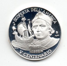 BELLISSIMA  MEDAGLIA  500 ANNI CRISTOFORO COLOMBO ARGENTO 986 PROOF