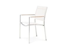 Clipse Plus - Sedia per esterni in acciaio inox e Textilene con braccioli