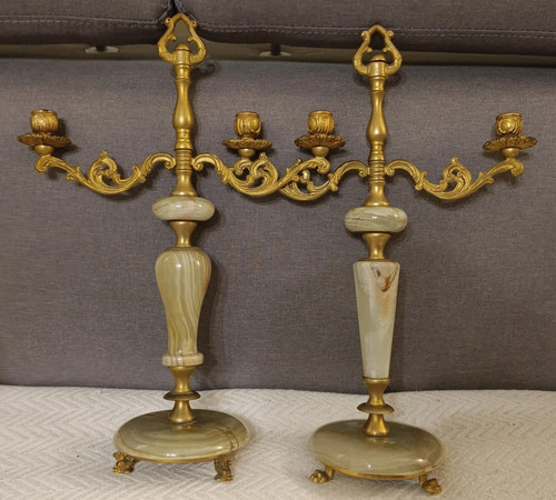 Antico candelabro onice ed - antico, in