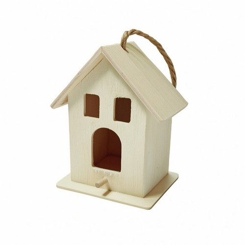 Casetta legno con trespolo - in,