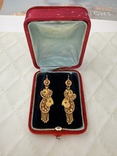 ORECCHINI originali earrings antiques ANTICHI real GOLD ORO antico 6/7KT fine800