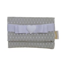 10X Pochette portaconfetti rombetto TORTORA gessetto CUORE bomboniera 1ABM