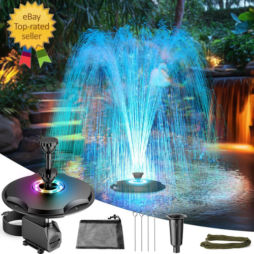 Fontana galleggiante con luci - con,