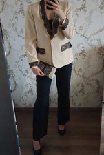 Completo Set Blazer Pantalone A Palazzo Nero Di Luisa Spagnoli Da Donna