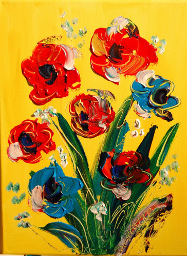 Fiori originale dipinto - dipinto, olio
