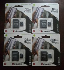 MICRO SD SDCS2 SDXC 32 64 128 256GB 100MB/S KINGSTON SCHEDA MEMORIA CARD CLAS 10