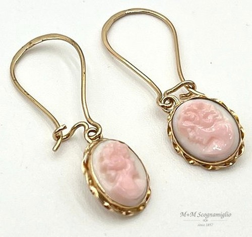 Orecchini oro 14kt con - con, cammei