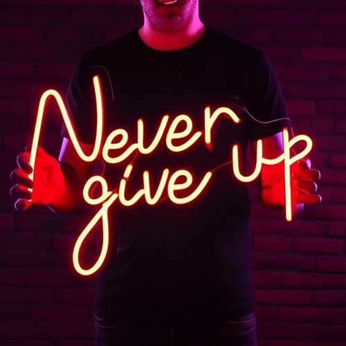 Insegna led never give - insegna,
