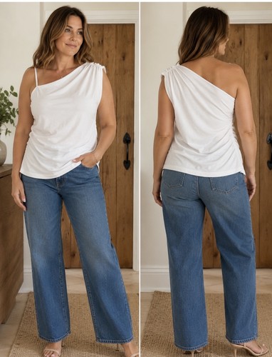 Top asimmetrico drappeggiato
