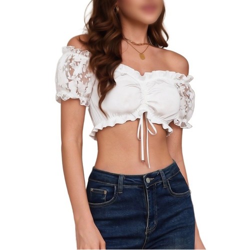 Crop top bianco - , spalle