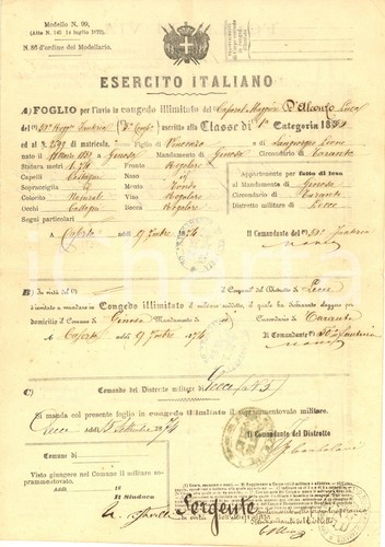 1874 esercito italiano - esercito,
