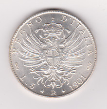 Italy 1901R 5 Lire official