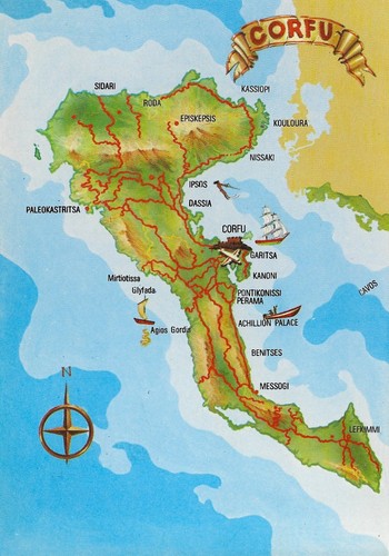 Cartolina grecia corfù - cartolina,