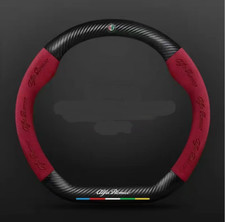 Coprivolante 15" in pelle PU + fibra di carbonio per Alfa Romeo tutte le auto