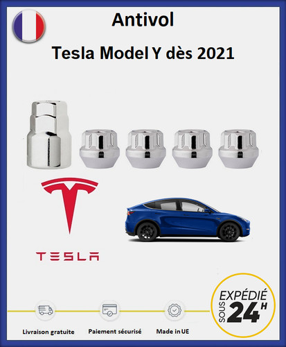 Ecrous antivol roues tesla - ecrous,