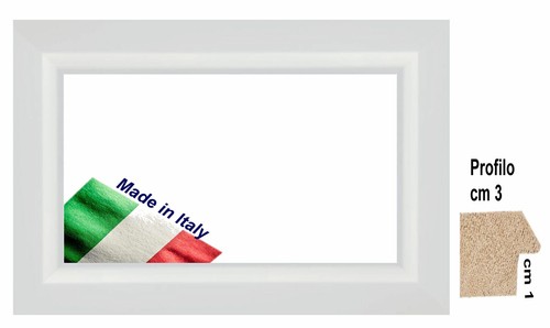 Cornice bianca lucida legno - cornice, in