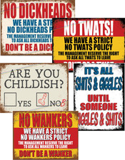 Confezione 5 Insegne Metallo