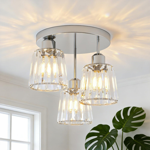 Lampadario cristallo argento - lampadario,