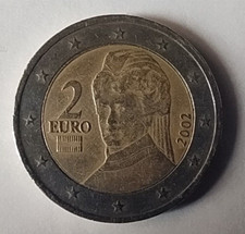 MONETA 2 EURO AUSTRIA 2002 Berta Von Suttner CON DIFETTI DI CONIO