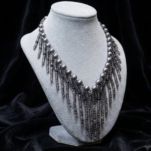 Collana artigianale dark nera - dark,