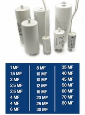 CONDENSATORE MOTORE ELETTRICO ELETTROPOMPA DA 1 A 80 MF MICROFARAD 450 V 10976V