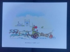 CARTOLINA vecchie carrozze - a colori -  Roma antica