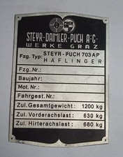 Targa targa Data Plate Puch