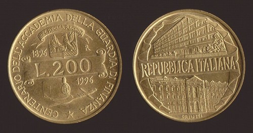 200 lire 1996 - 200, accademia
