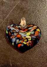 Rare Pendentif Cœur Verre De