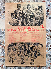 BATH FESTIVAL 1970 LED ZEPPELIN PINK FLOYD Poster Signed By F. Bannister 1999