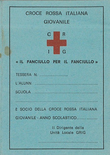 Tessera croce rossa italiana - tessera,