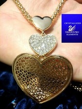 Collana Donna SWAROVSKI Originali Cuore Oro Giallo Gioielli Diamanti Cristalli