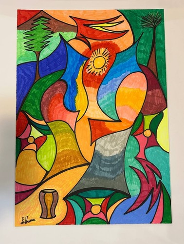 Quadro moderno dipinto mano - moderno,
