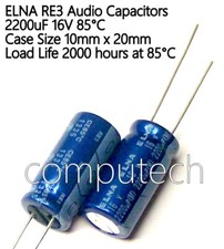 1 pezzo Condensatore 2200uF 16V 85°C per Audio ELNA RE3 Series Japan Made