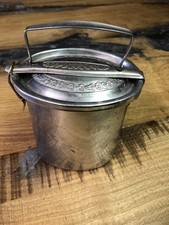 BARATTOLO IN ACCIAIO INOX PORTA VIVANDE ANNI 90 BARACCHINO