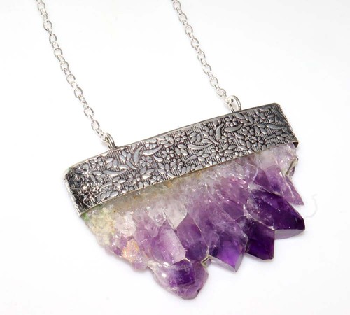 Collana grezza ametista - , dente