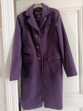 BEAU MANTEAU VIOLET  Laine-Viscose - "Lavinia Fontana" - Taille 46
