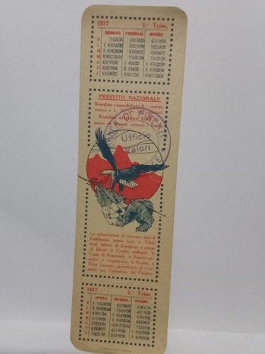 Calendario 1917 segnalibro - 1917,,