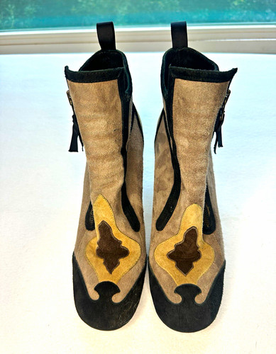 Stivaletti con tacco patchwork