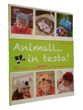 800 - Libro ANIMALI IN TESTA " 35 meravigliosi berretti x Neonati Bambini Adulti