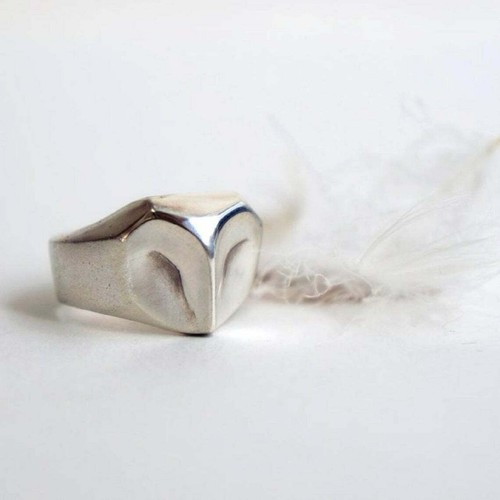 Anello gufo fienile - , argento